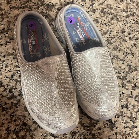 Sketcher’s Relax Fit Air Cooled Foam Slip on Shoes with Diamonds & Pearls - Picture 2 of 7
